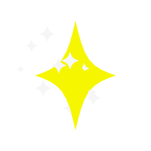 Stardust XR logo, a yellow astroid with smaller white astroids around it